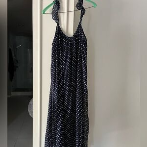 J. Crew Black and White Dotted Maxi Dress